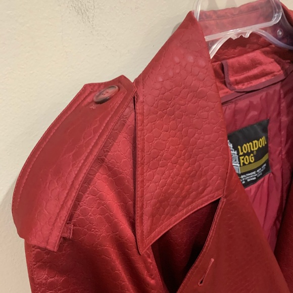Vintage London Fog Burgundy Croc Trench 10 - Picture 6 of 15